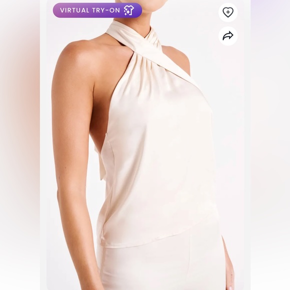 Meshki Elisa Satin Halter Top Small NWT - Picture 2 of 9